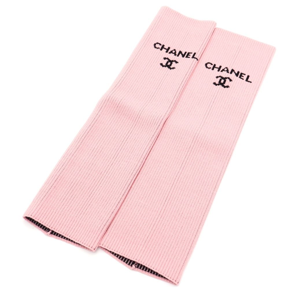 Chanel Leg Warmers CC Logo Pink