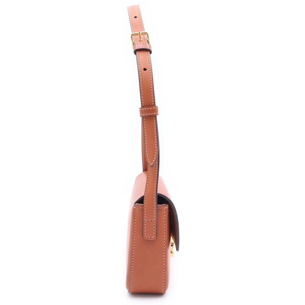 Celine Teen Triomphe Shoulder Bag Brown Calf Leather Gold — view 3