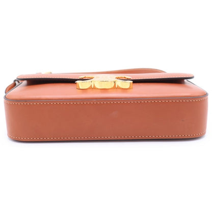Celine Teen Triomphe Shoulder Bag Brown Calf Leather Gold — view 4
