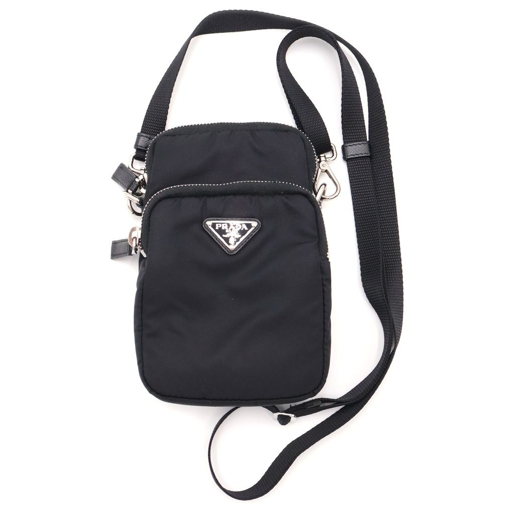 Prada Re-Nylon Phone Case Shoulder Pouch Black