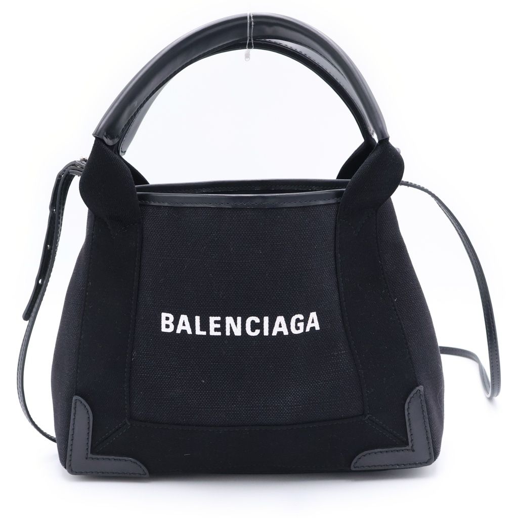 Balenciaga Navy Cabas XS Canvas Tote Black with 2-Way Pouch