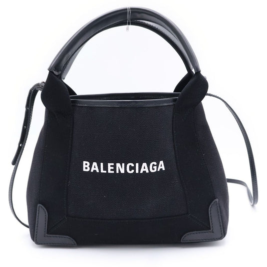 Balenciaga Navy Cabas XS Canvas Tote Black with 2-Way Pouch