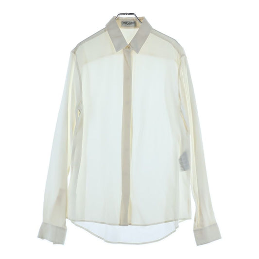 Saint Laurent Silk Shirt Ivory 36