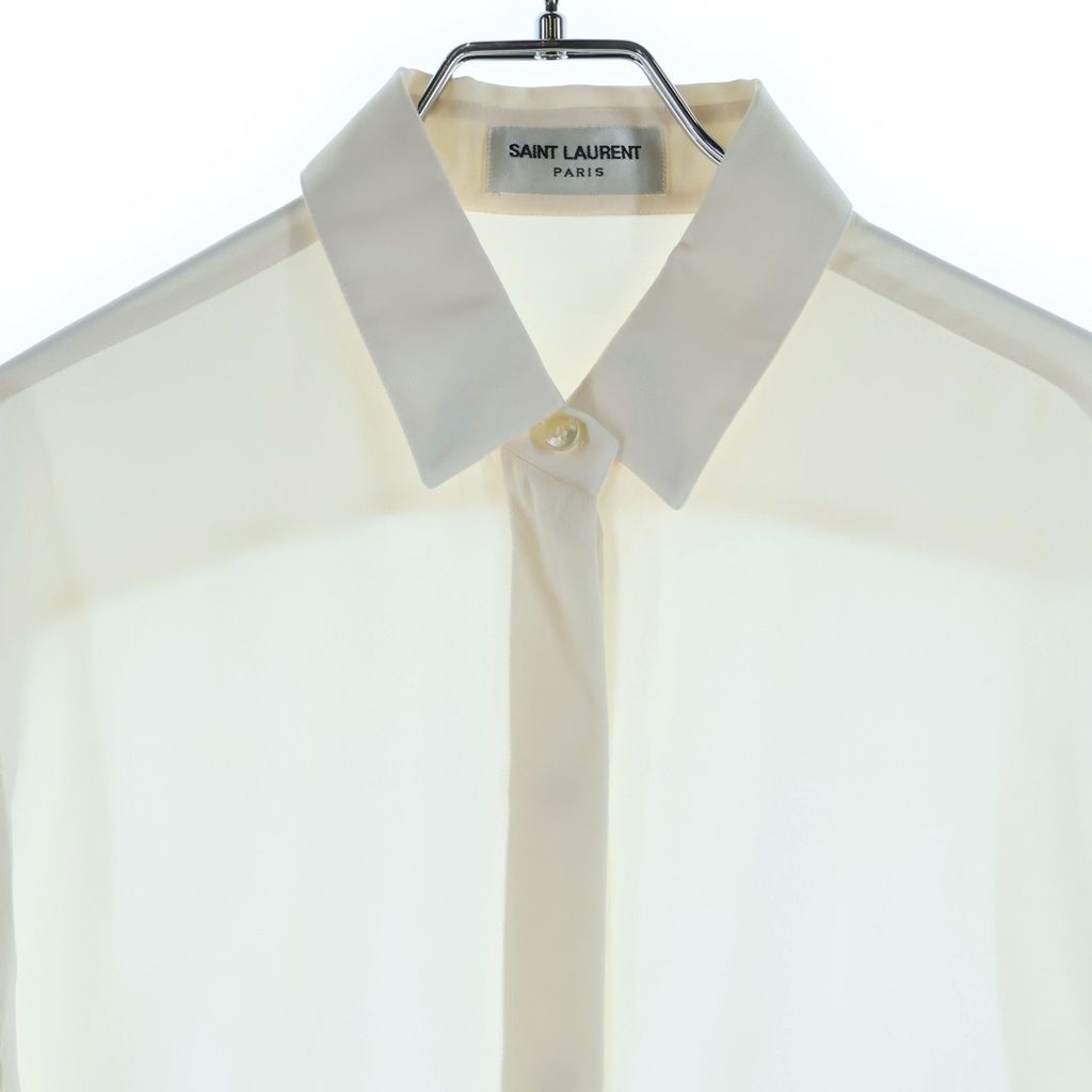 Saint Laurent Silk Shirt Ivory 36 — view 3