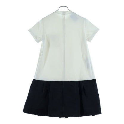 Prada Back Zip Cut Replacement Short Sleeve Dress White Black 38 — view 2
