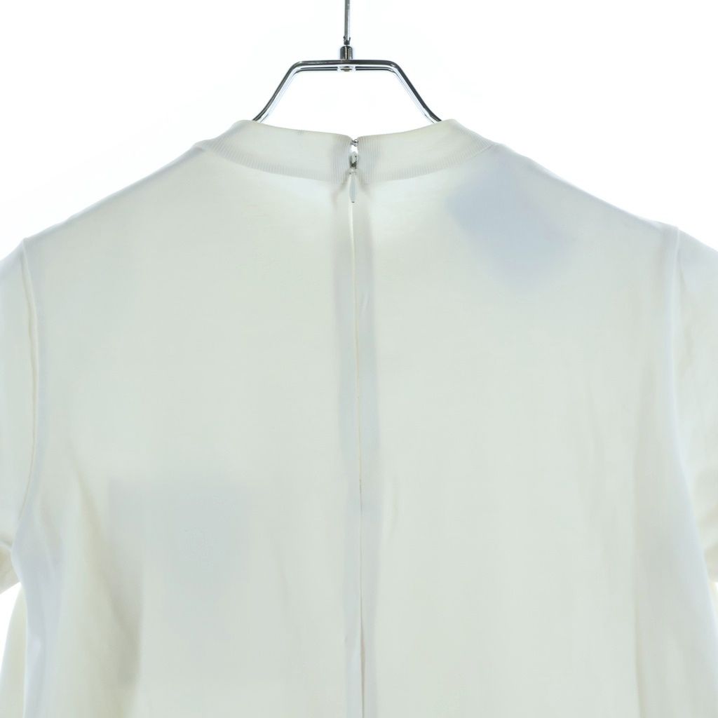 Prada Back Zip Cut Replacement Short Sleeve Dress White Black 38 — view 4