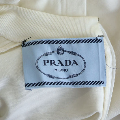 Prada Back Zip Cut Replacement Short Sleeve Dress White Black 38 — view 6