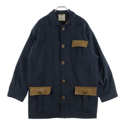 Hermes Coveralls Hunting Jacket Gray Wool Leather