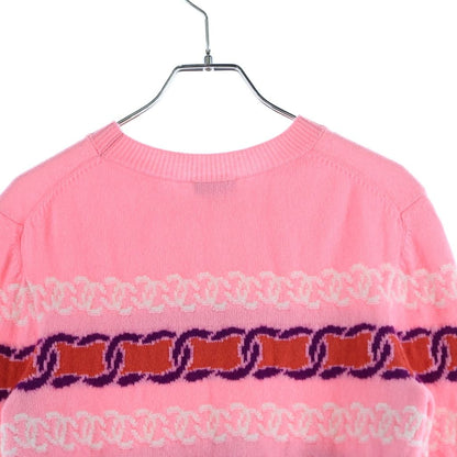 Chanel Cashmere Blend CC Logo Knit Pink 34 Sweater — view 4