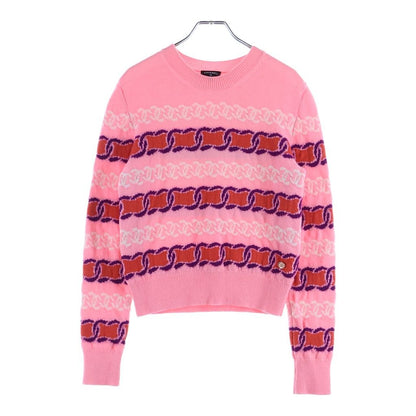 Chanel Cashmere Blend CC Logo Knit Pink 34 Sweater
