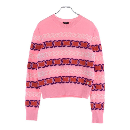 Chanel Cashmere Blend CC Logo Knit Pink 34 Sweater