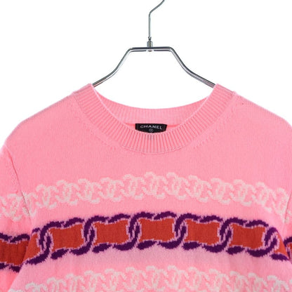 Chanel Cashmere Blend CC Logo Knit Pink 34 Sweater — view 3