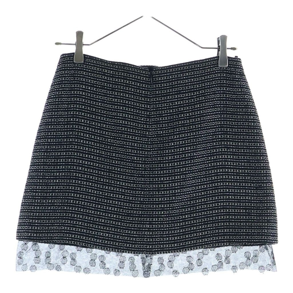 Chanel Hem Lace Tweed Skirt Black 36 — view 2