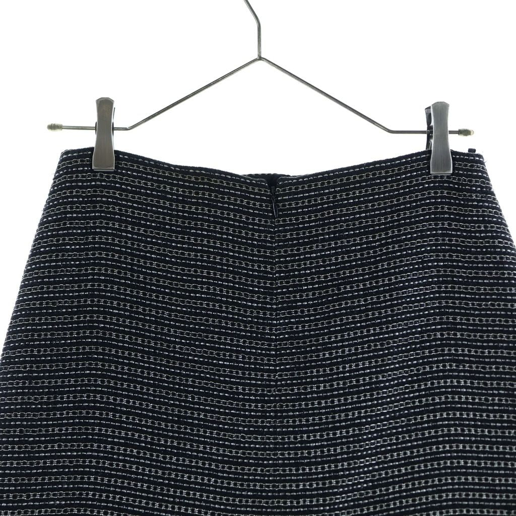 Chanel Hem Lace Tweed Skirt Black 36 — view 4