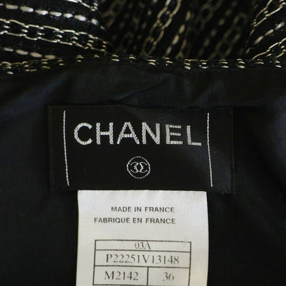 Chanel Hem Lace Tweed Skirt Black 36 — view 6