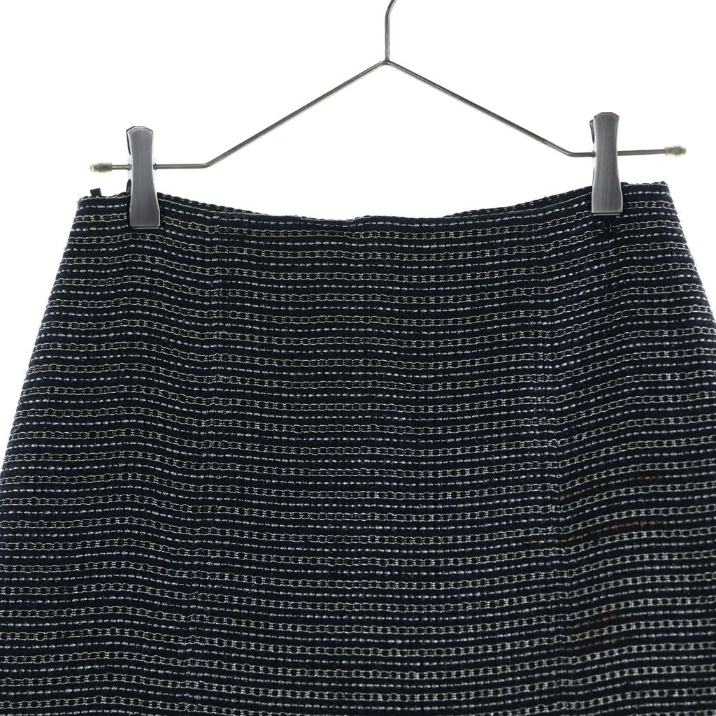 Chanel Hem Lace Tweed Skirt Black 36 — view 3
