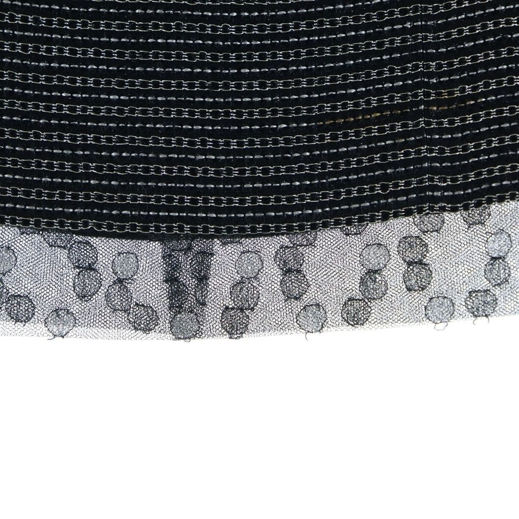 Chanel Hem Lace Tweed Skirt Black 36 — view 5