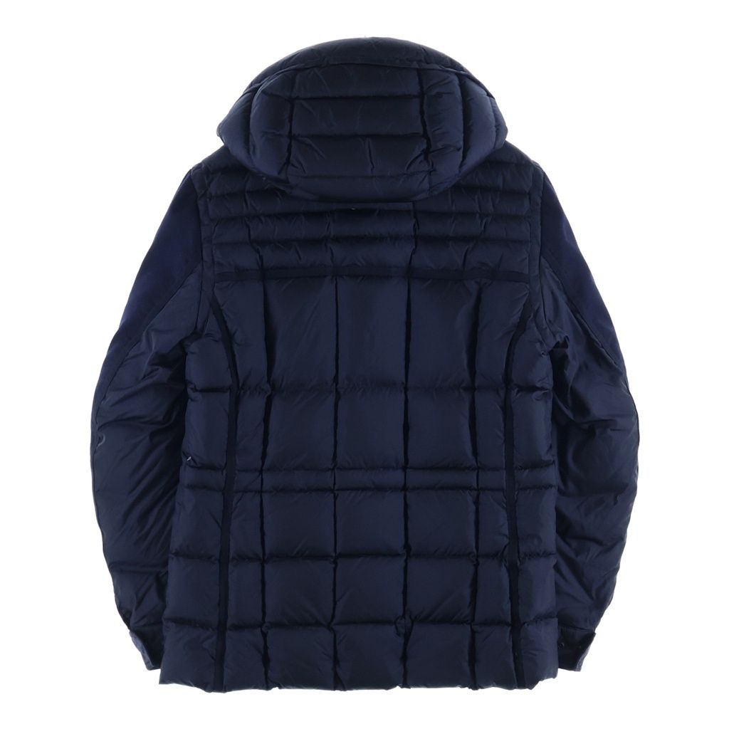 Moncler Jacob Giubbotto Logo Patch Cut Replacement Down Jacket Navy — view 2
