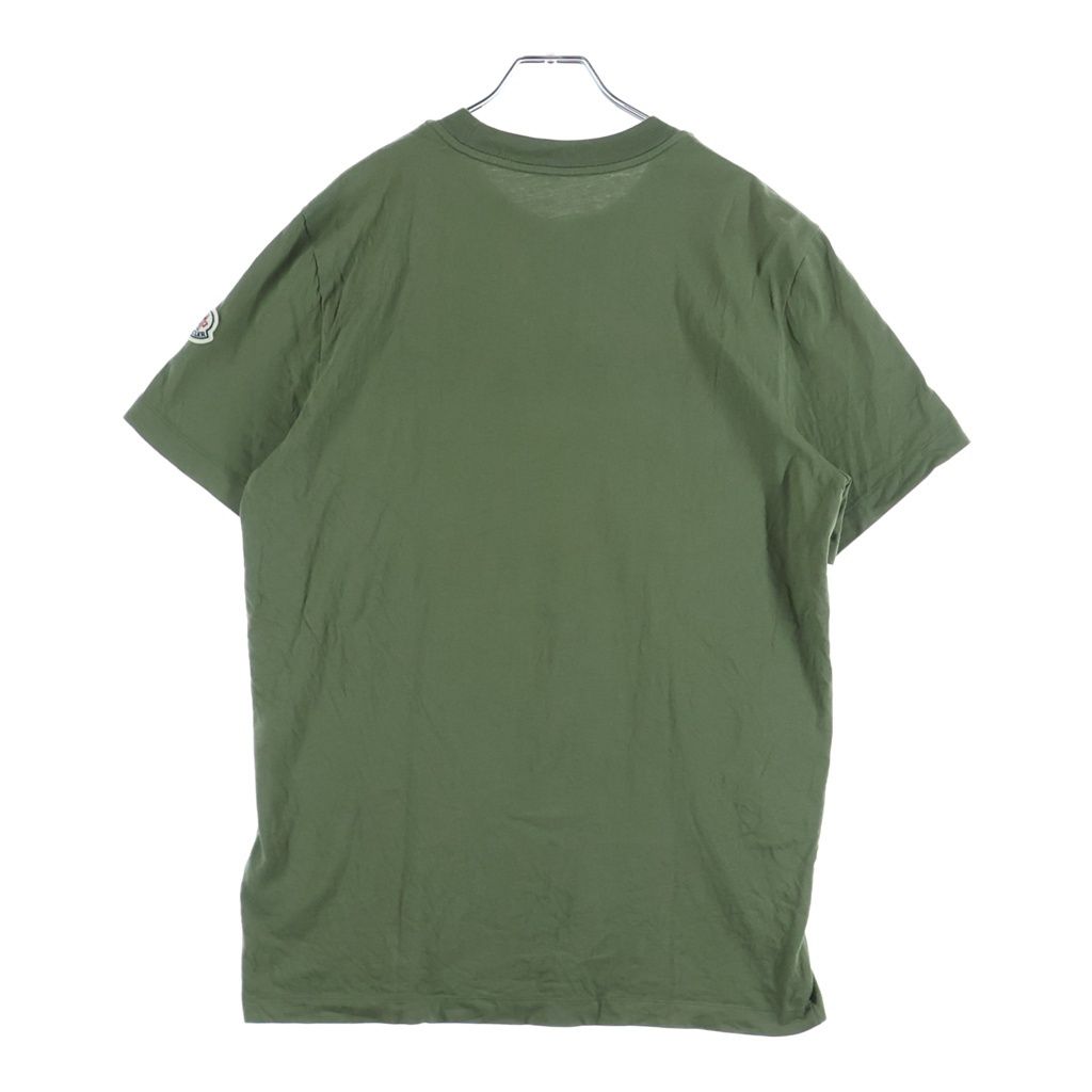 Moncler Safari SS Tee Front Logo Print T-Shirt Khaki — view 2