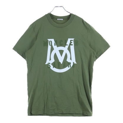 Moncler Safari SS Tee Front Logo Print T-Shirt Khaki