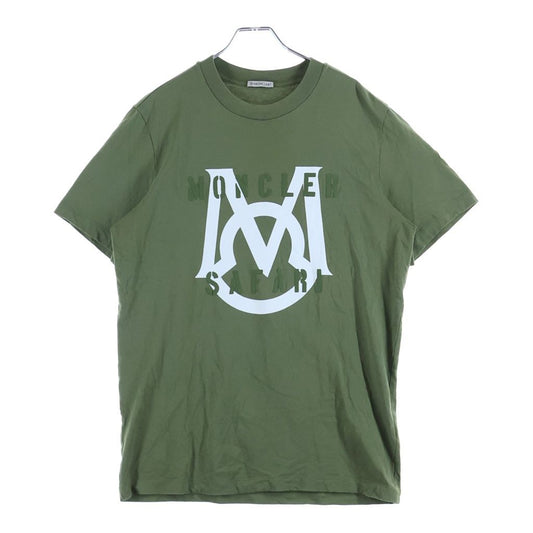 Moncler Safari SS Tee Front Logo Print T-Shirt Khaki