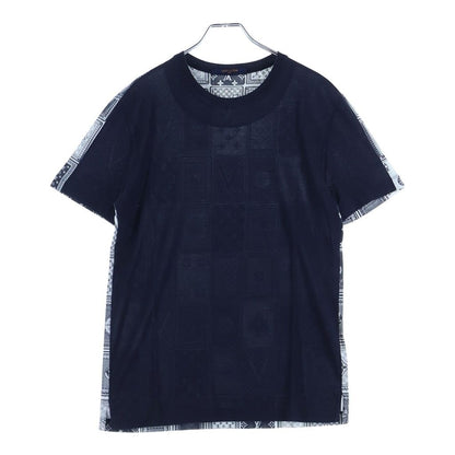Louis Vuitton All Over Pattern Cotton Crew Neck Short Sleeve T-Shirt Navy White — view 2