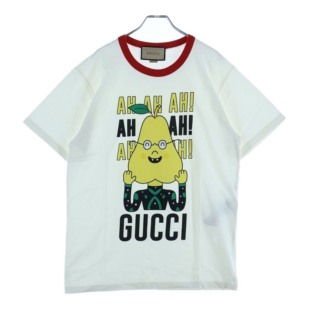Gucci Front Print Ringer Short Sleeve T-Shirt White