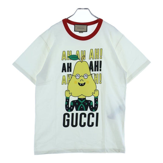Gucci Front Print Ringer Short Sleeve T-Shirt White