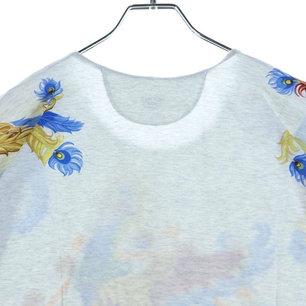 Hermes Front Phoenix Print Short Sleeve T-Shirt Gray — view 4