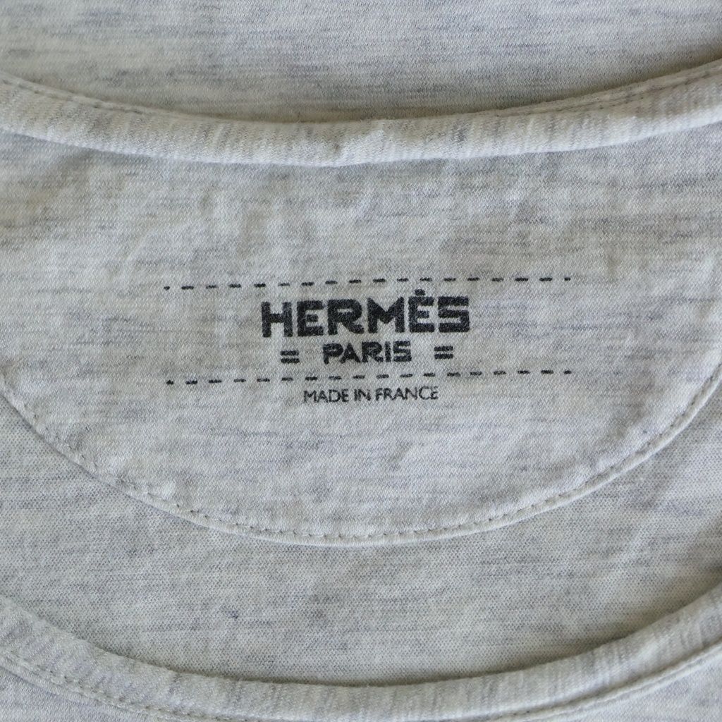 Hermes Front Phoenix Print Short Sleeve T-Shirt Gray — view 6
