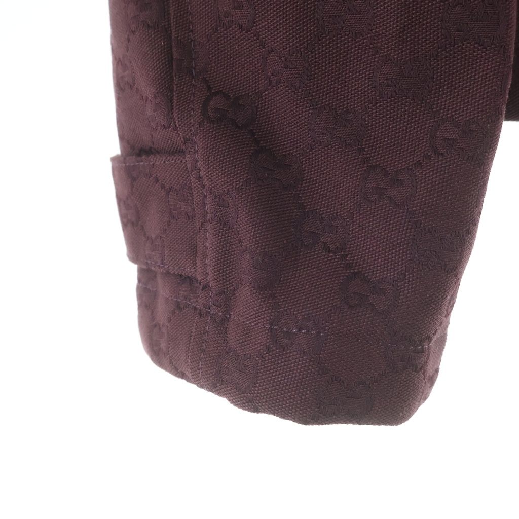 Gucci GG Fabric Canvas Rhinestone Zip Up Jacket Burgundy — view 6