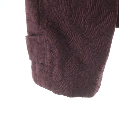 Gucci GG Fabric Canvas Rhinestone Zip Up Jacket Burgundy — view 6