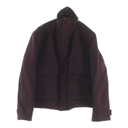 Gucci GG Fabric Canvas Rhinestone Zip Up Jacket Burgundy