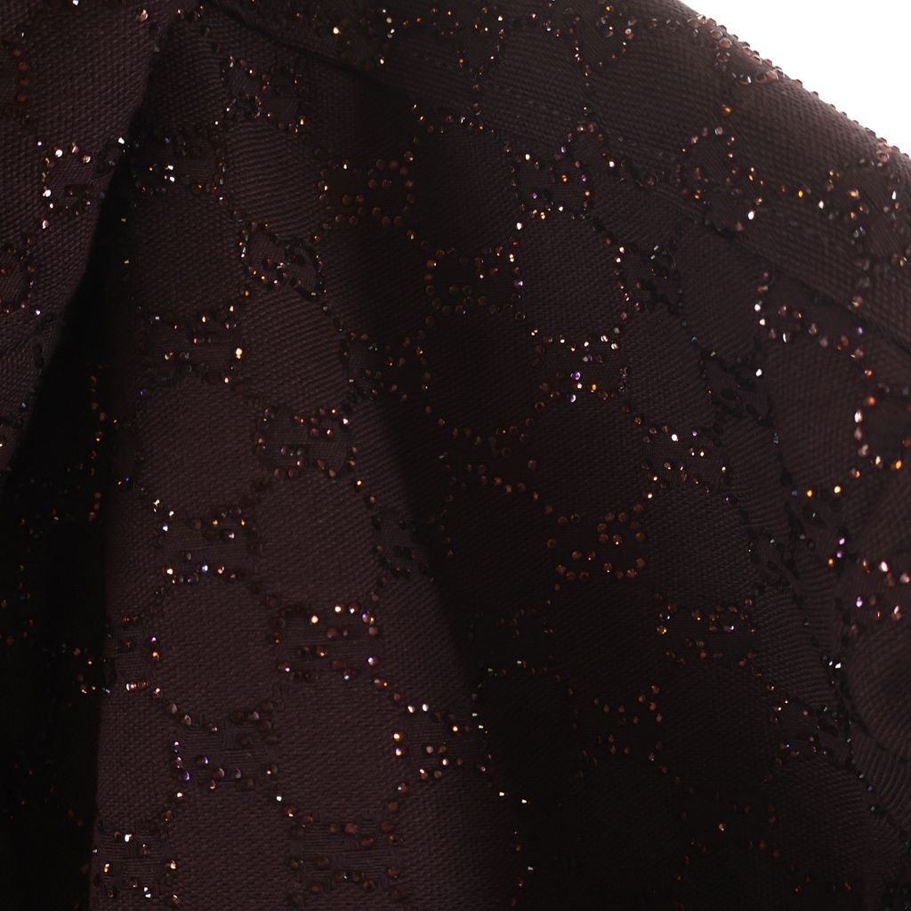 Gucci GG Fabric Canvas Rhinestone Zip Up Jacket Burgundy — view 5
