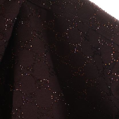 Gucci GG Fabric Canvas Rhinestone Zip Up Jacket Burgundy — view 5