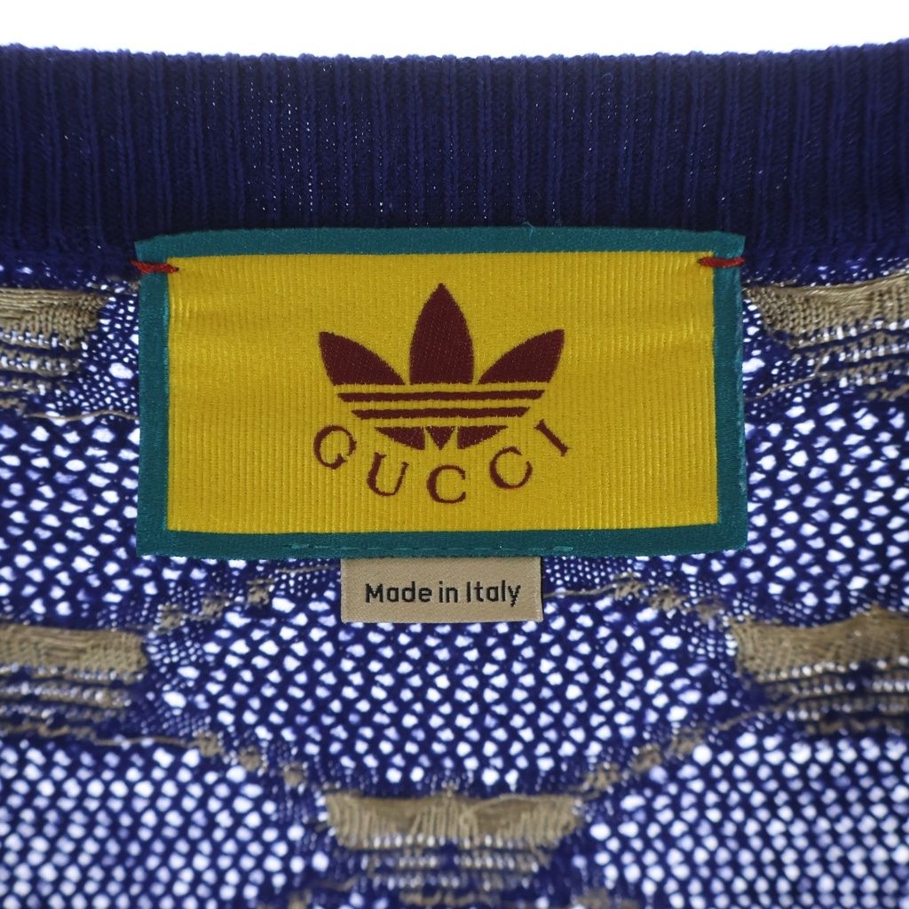 Gucci Adidas GG Jacquard Knit Cardigan Blue — view 6