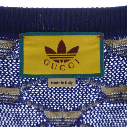 Gucci Adidas GG Jacquard Knit Cardigan Blue — view 6