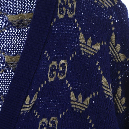 Gucci Adidas GG Jacquard Knit Cardigan Blue — view 4