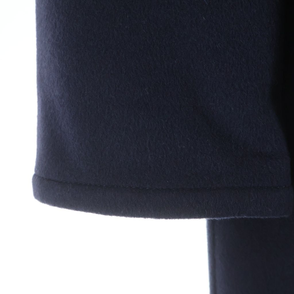 Louis Vuitton Lining Monogram All Over Wool Silk Hooded Wrap Coat Navy — view 5