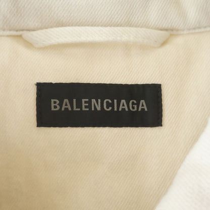 Balenciaga Oversized Padded Denim Jacket White — view 7