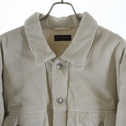 Balenciaga Oversized Padded Denim Jacket White — view 3