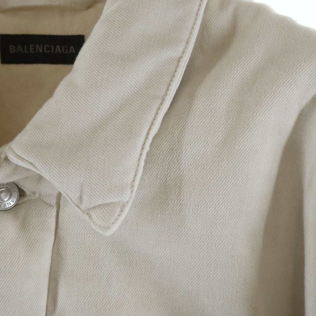 Balenciaga Oversized Padded Denim Jacket White — view 5