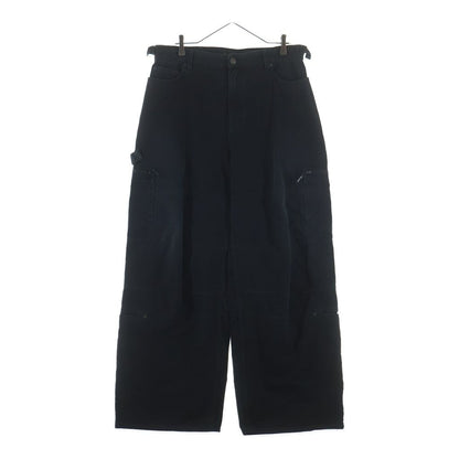 Balenciaga Soft Black Hand Denim Pants Wide Cargo