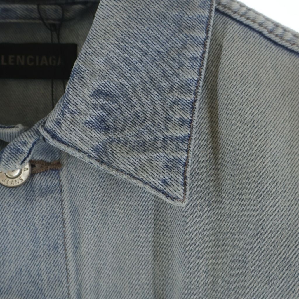 Balenciaga Back Logo Denim Jacket Blue — view 4