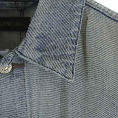 Balenciaga Back Logo Denim Jacket Blue — view 4