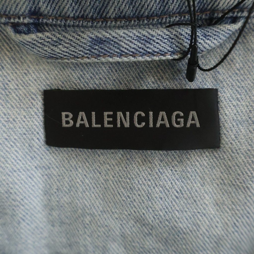Balenciaga Back Logo Denim Jacket Blue — view 6