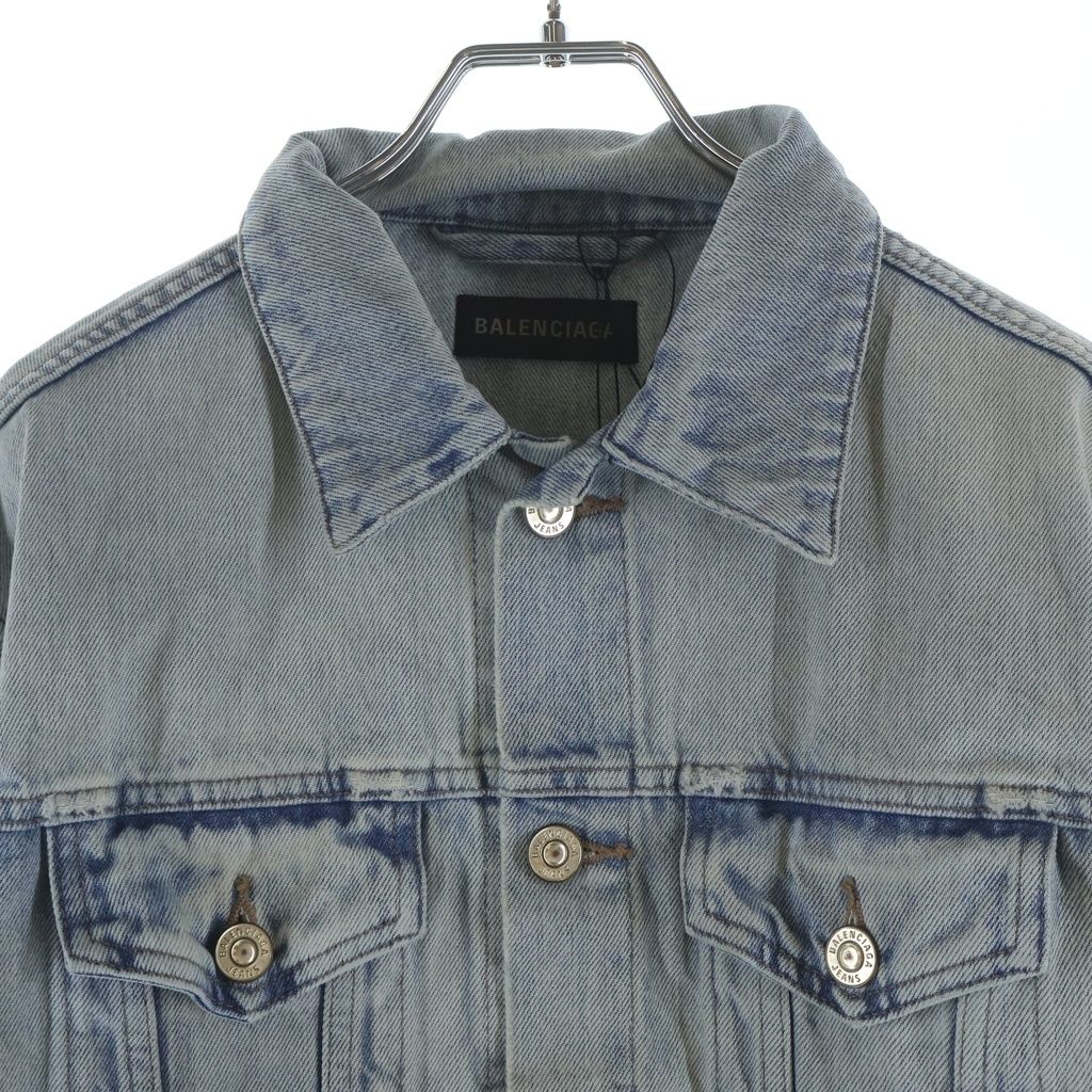 Balenciaga Back Logo Denim Jacket Blue — view 3