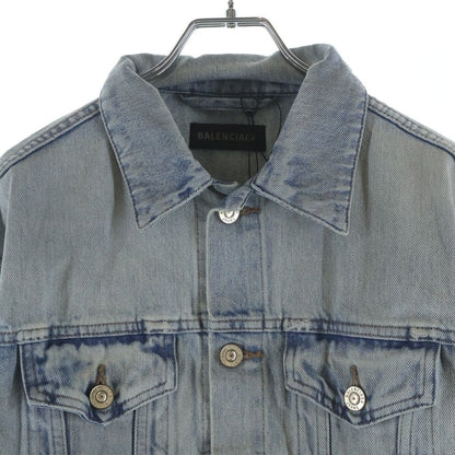 Balenciaga Back Logo Denim Jacket Blue — view 3