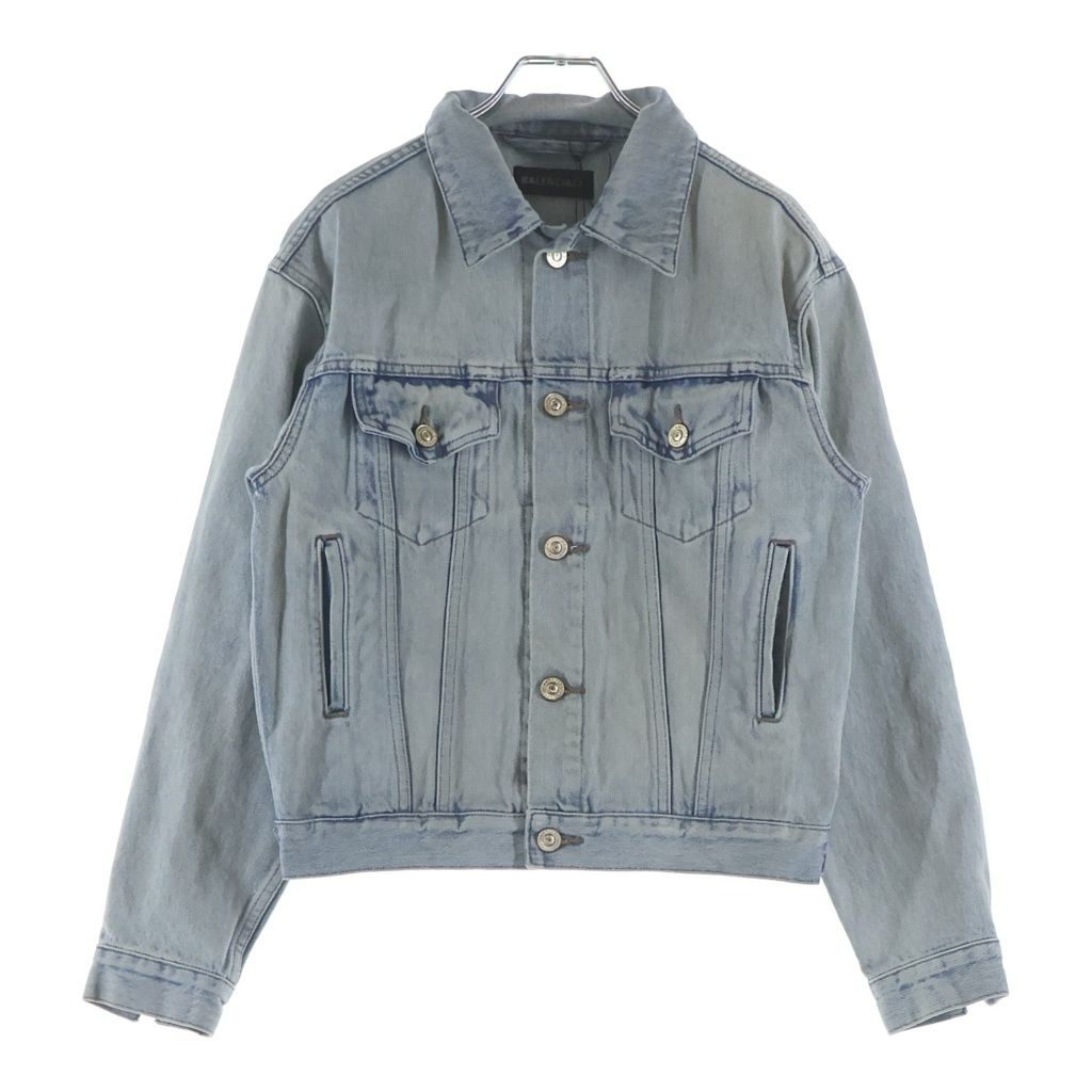 Balenciaga Back Logo Denim Jacket Blue — view 2