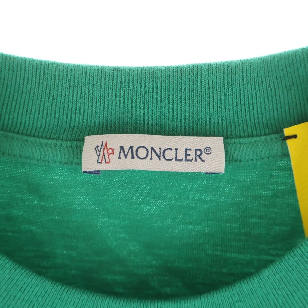 Moncler Logo Tee Double Sided Print Short Sleeve T-Shirt Green — view 7